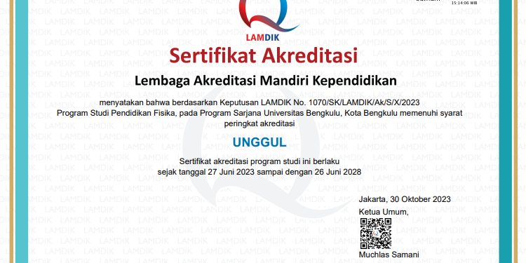 PROGRAM STUDI PENDIDIKAN FISIKA RAIH PREDIKAT UNGGUL DALAM SERTIFIKASI AKREDITASI