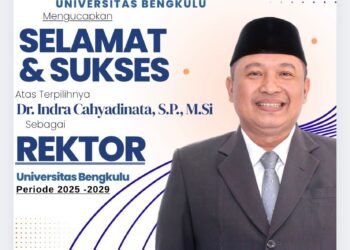 SELAMAT DAN SUKSES KEPADA DR. INDRA CAHYADINATA, S.P., M.SI. ATAS TERPILIHNYA SEBAGAI REKTOR UNIVERSITAS BENGKULU PERIODE 2025-2029