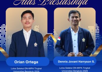 MAHASISWA PENDIDIKAN FISIKA LOLOS SELEKSI ON-MIPA TINGKAT UNIVERSITAS BENGKULU 2026