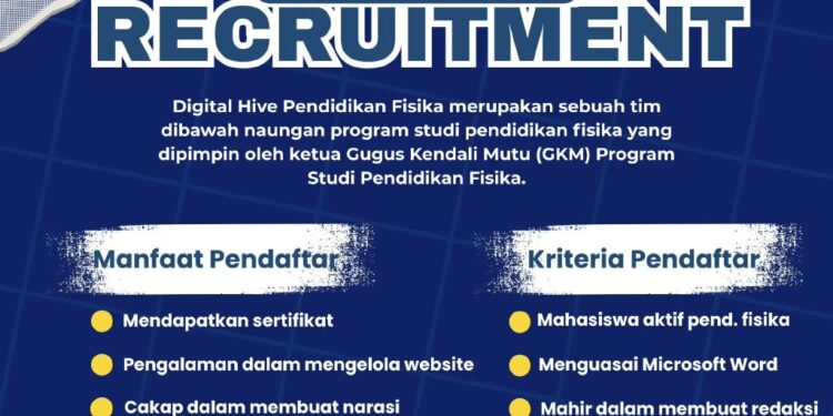 OPEN RECRUITMENT DIGITAL HIVE PENDIDIKAN FISIKA 2027